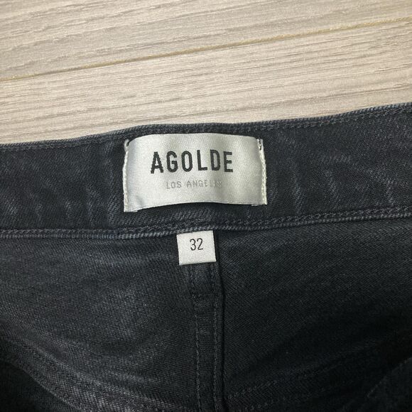 Agolde Riley Long Straight Jeans In Compilation Wash (Black) Size 32 - Picture 6 of 8